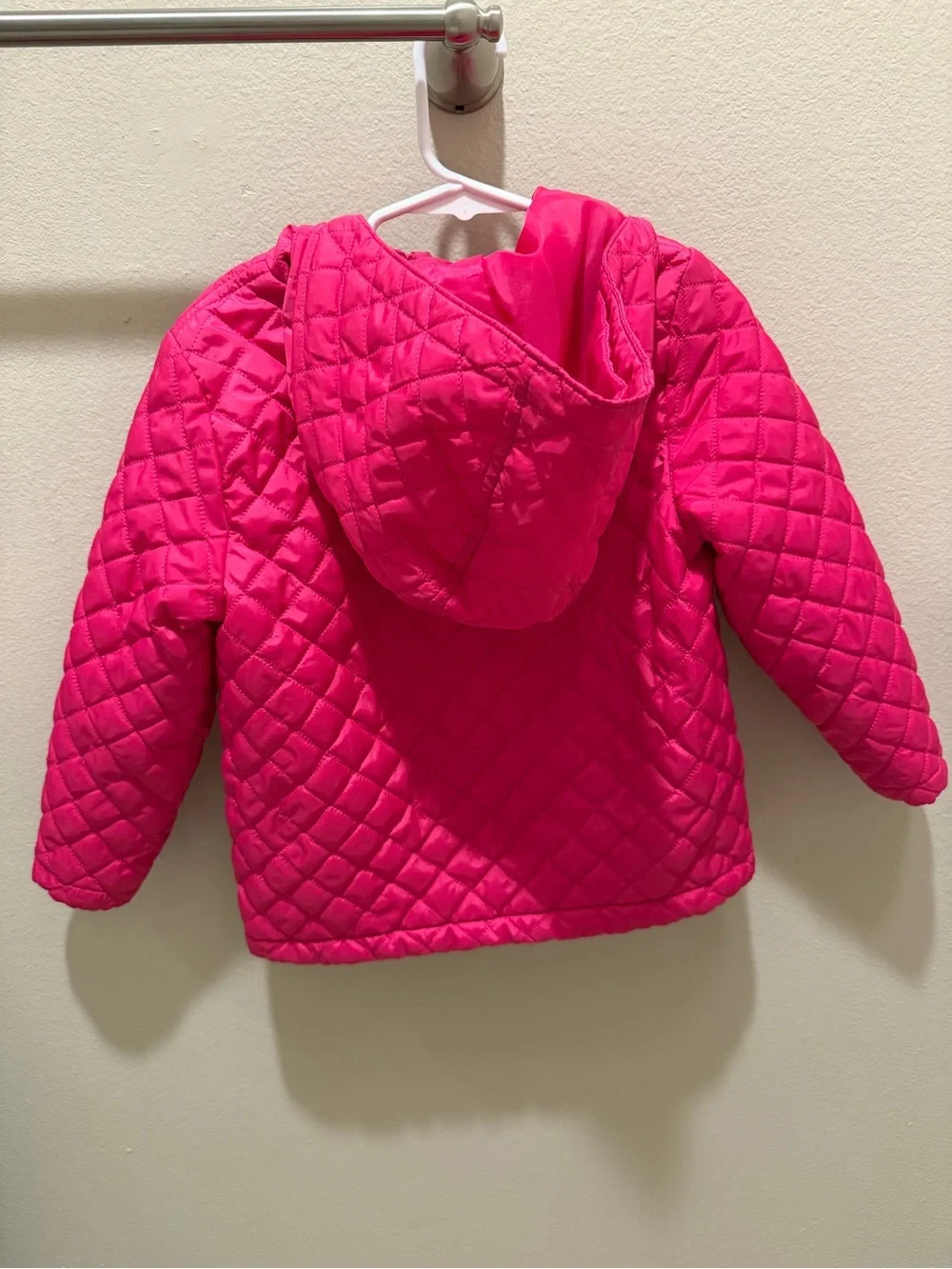 The Children's Place Diamond-Quilted Hooded Jacket - Hot Pink